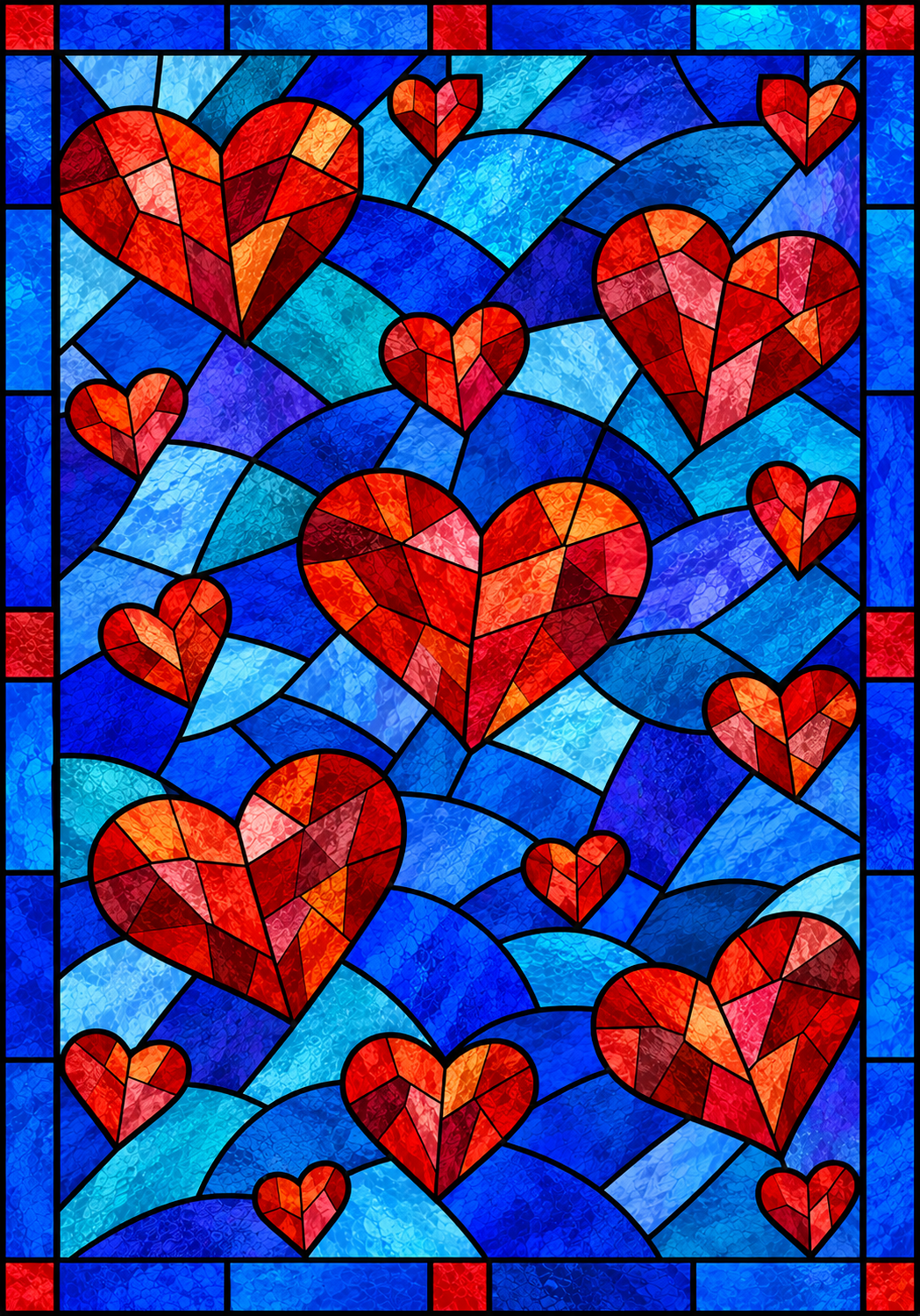 Illuminart Stained Glass Love Hearts