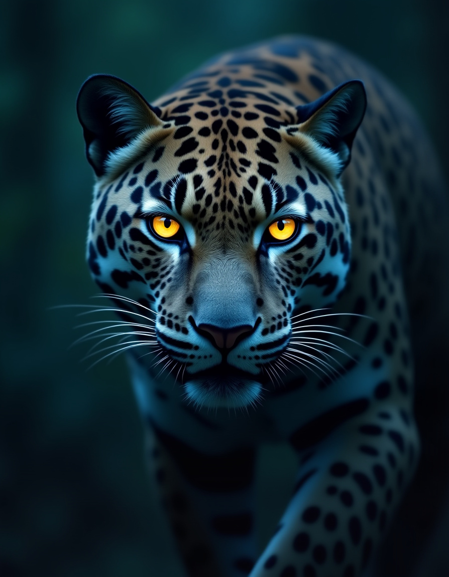 Illuminated Wall Art - Yellow Eyed Leopard - Illuminart