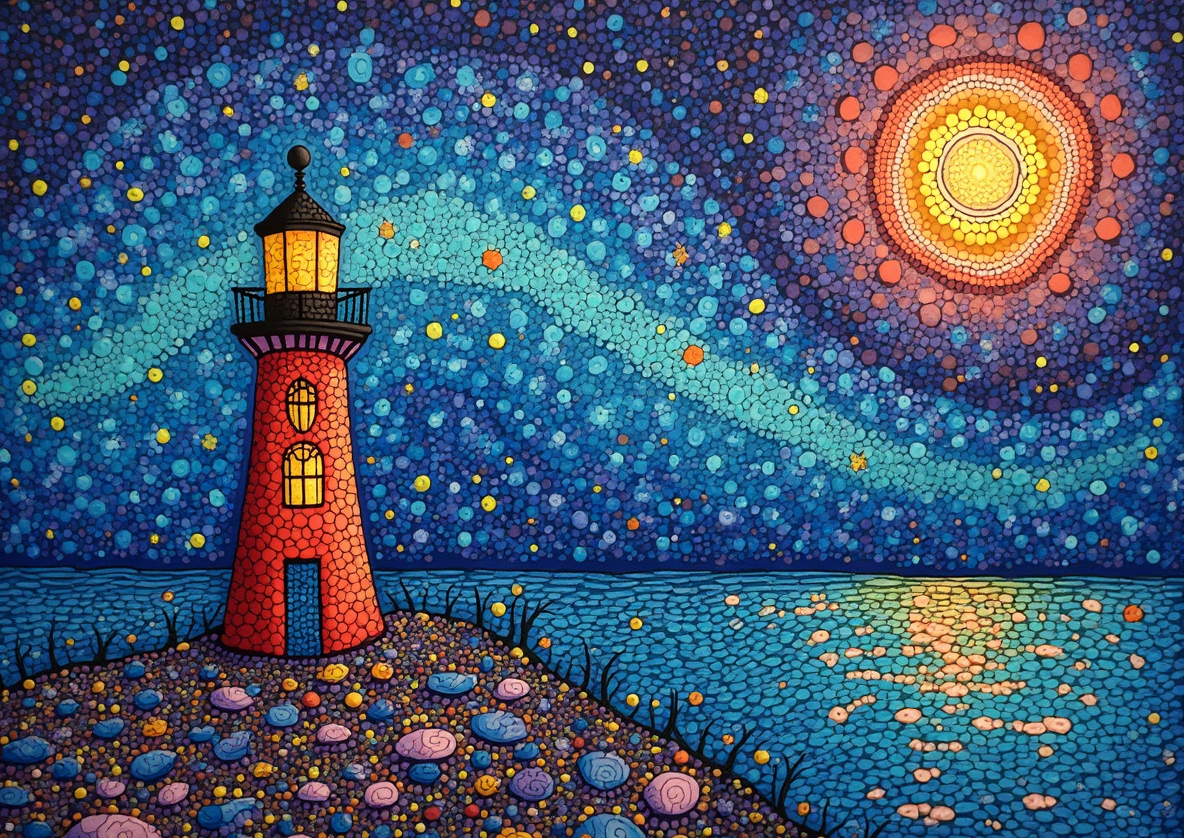 Illuminated Wall Art - Colourful Lighthouse - Illuminart