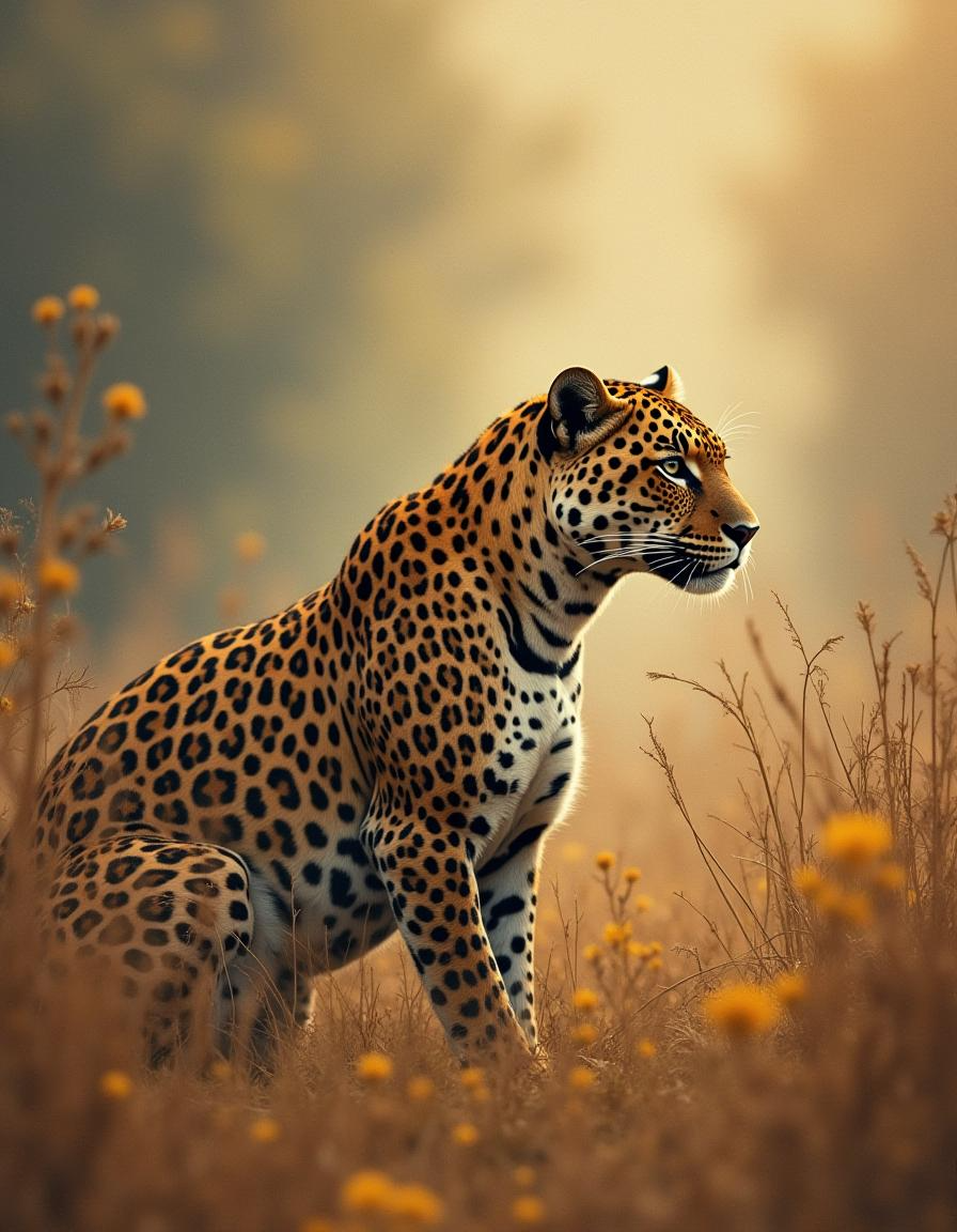 Illuminated Wall Art - Leopard in Grass - Illuminart