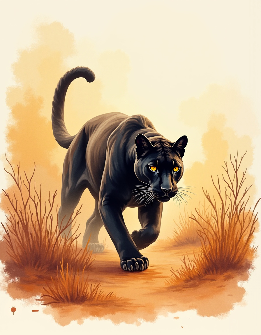 Illuminated Wall Art - Prowling Panther - Illuminart