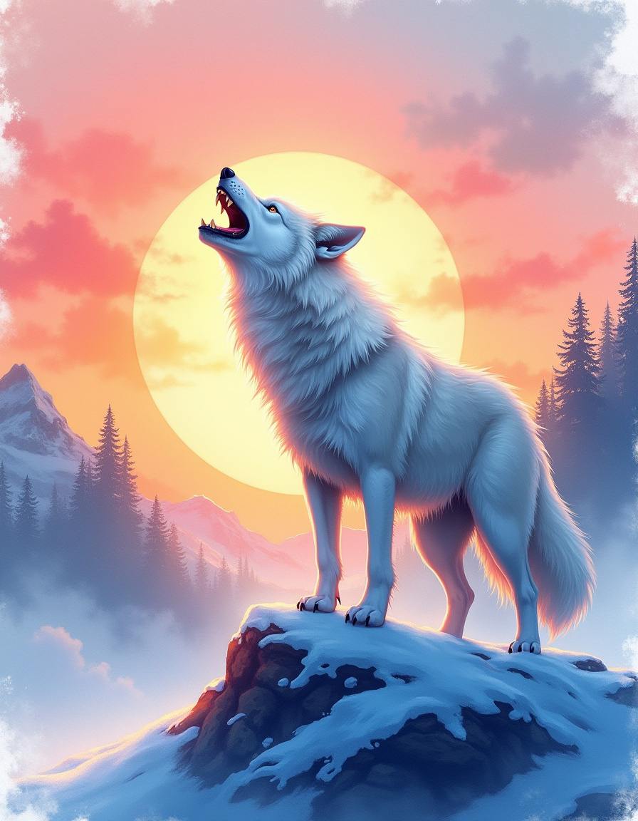 Illuminated Wall Art - Howling Wolf - Illuminart