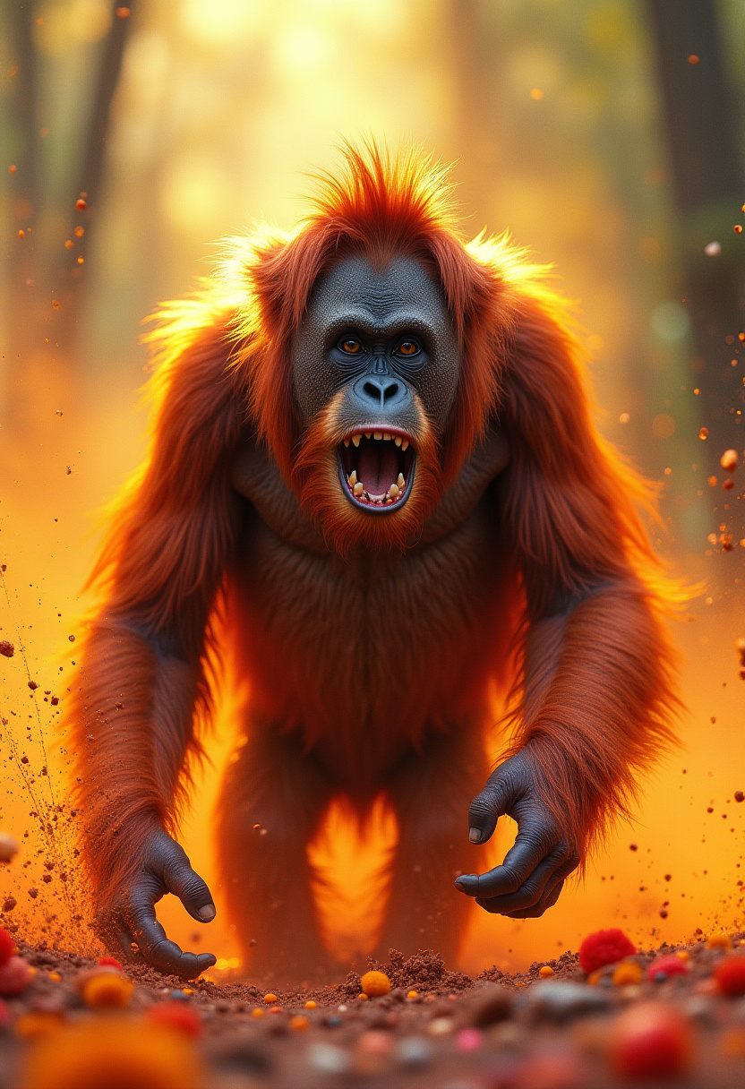 Illuminated Wall Art - Orangutan - Illuminart