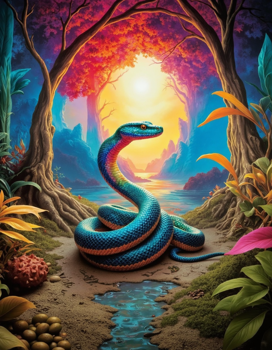 Illuminated Wall Art - Snake - Illuminart