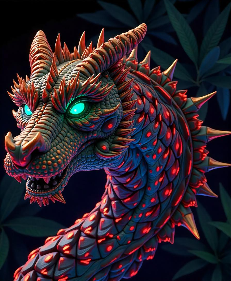 Illuminated Wall Art - Colourful Dragon - Illuminart