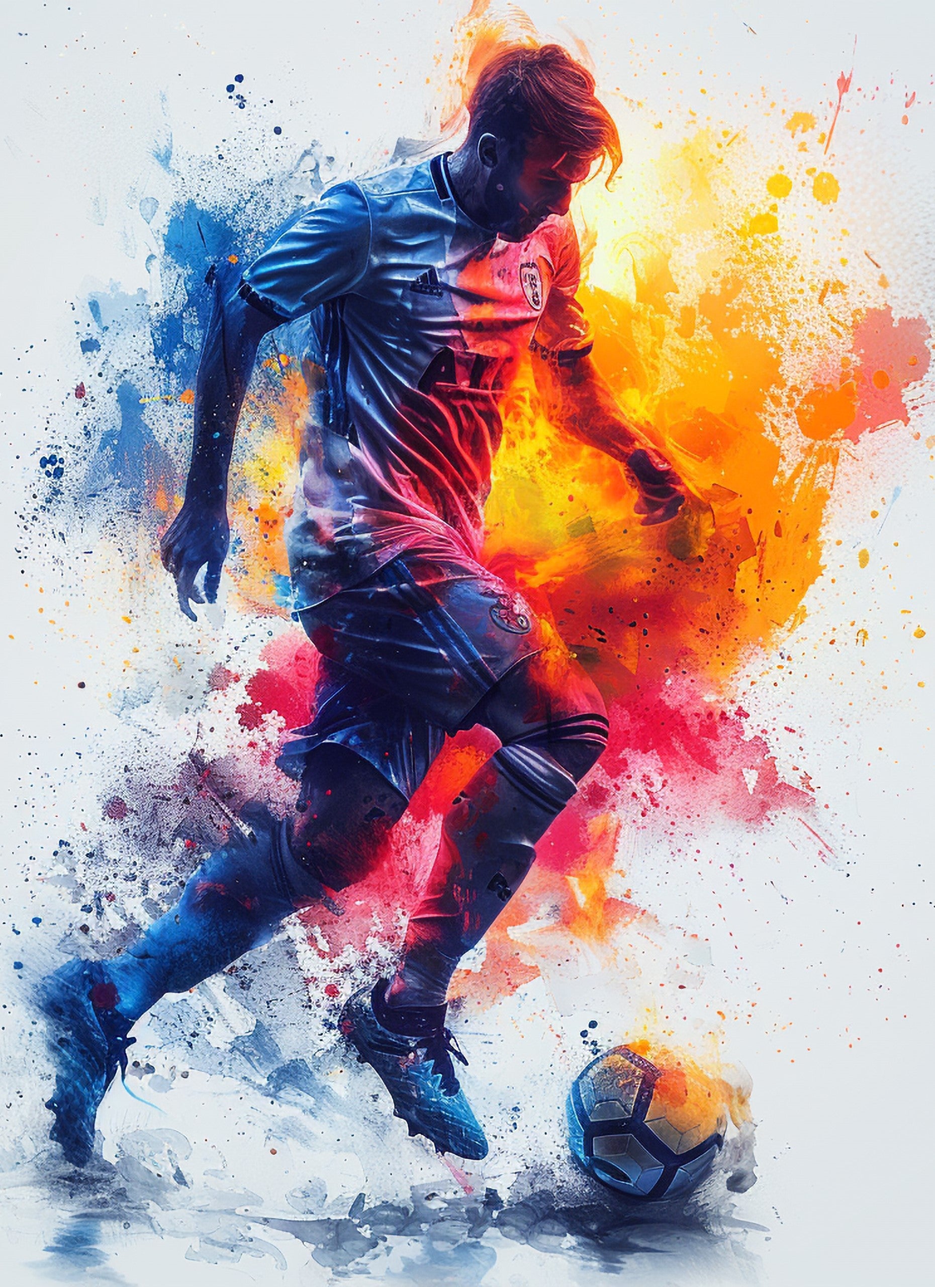 Illuminated Wall Art - Colourspalsh Footballer - Illuminart