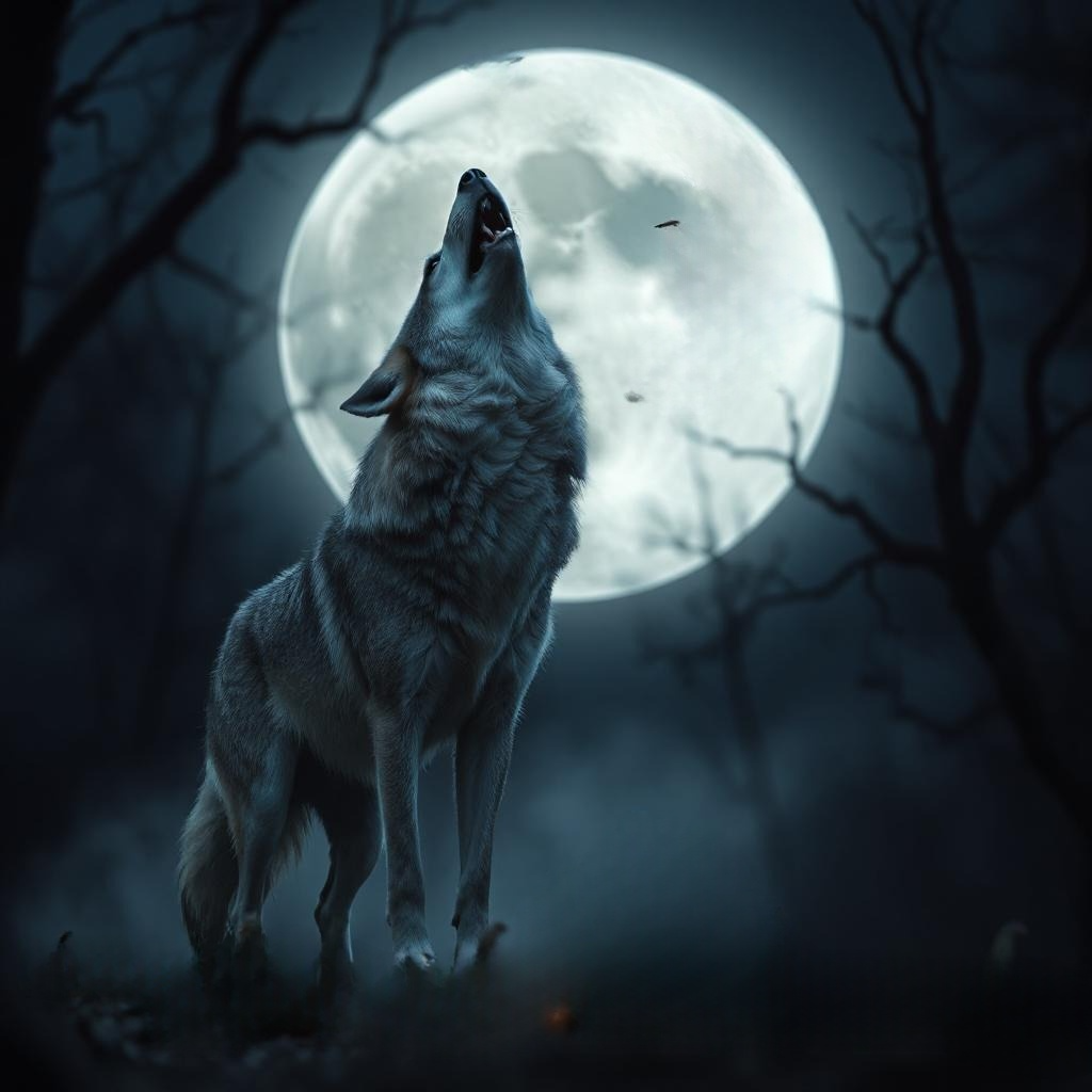 Illuminated Wall Art - Howling Wolf 2 - Illuminart