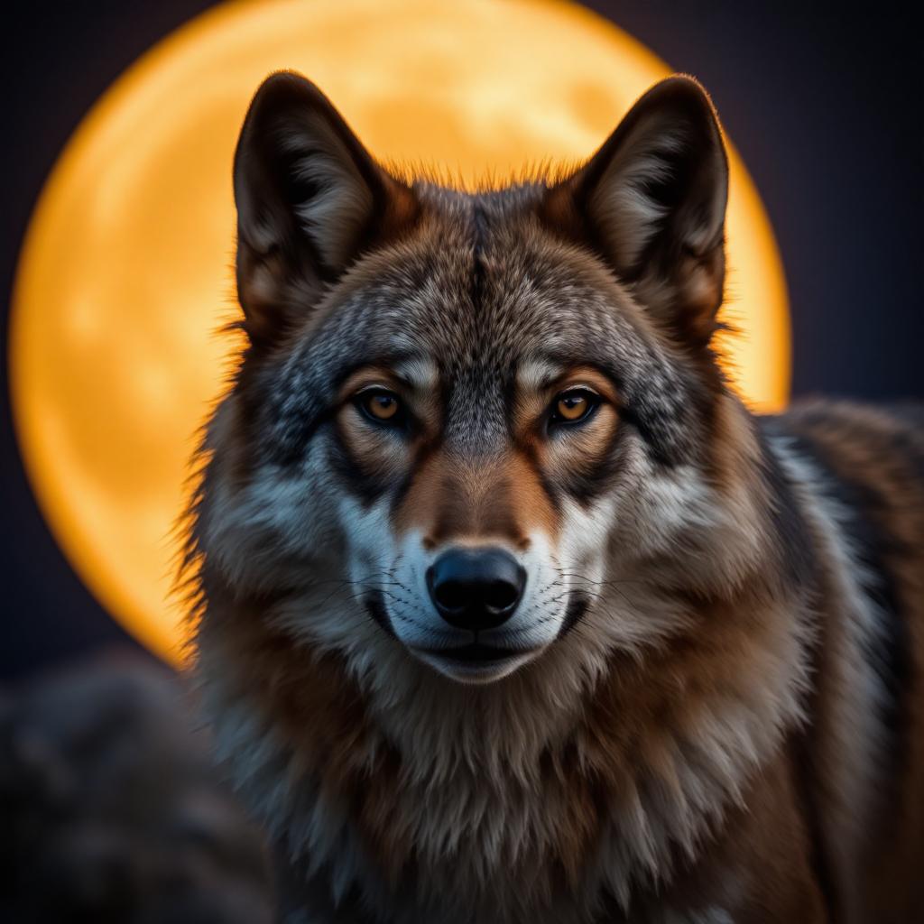 Illuminated Wall Art - Moon Wolf 1 - Illuminart