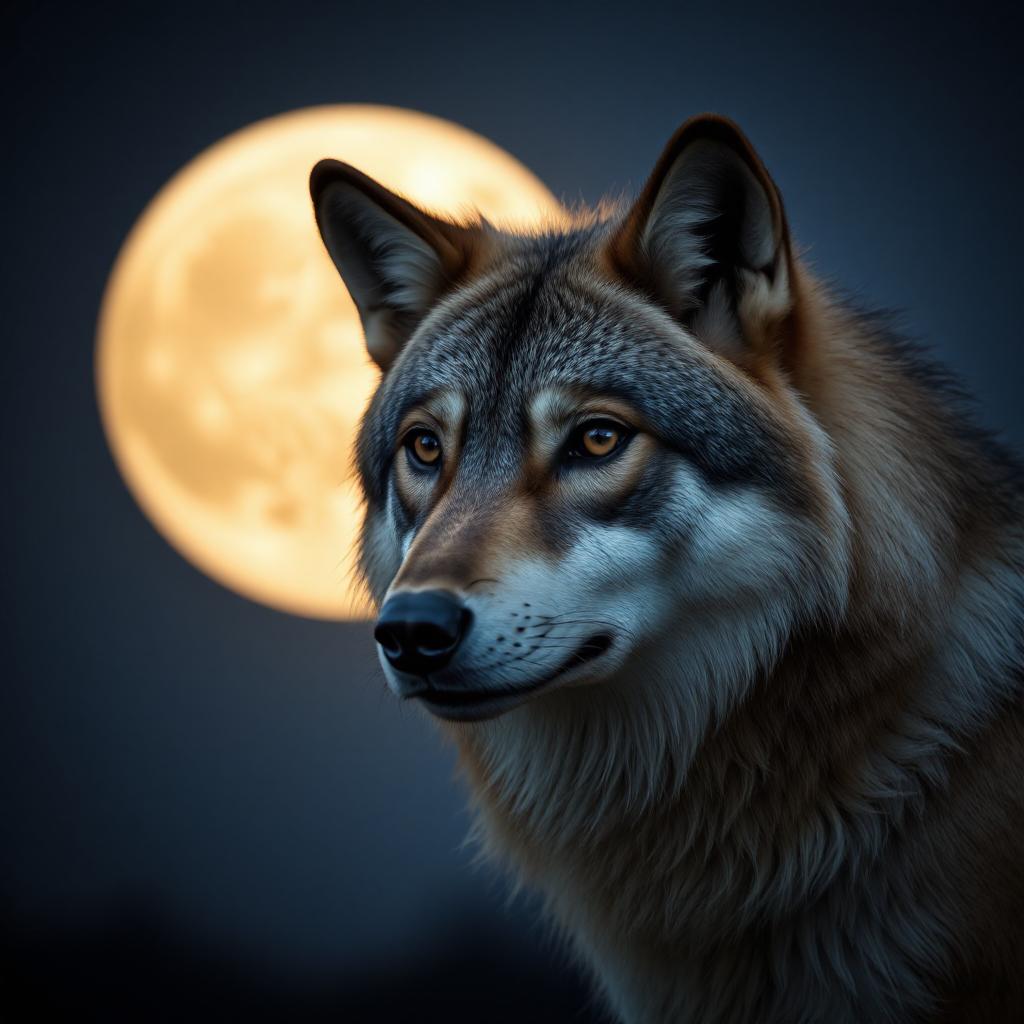 Illuminated Wall Art - Moon Wolf 2 - Illuminart