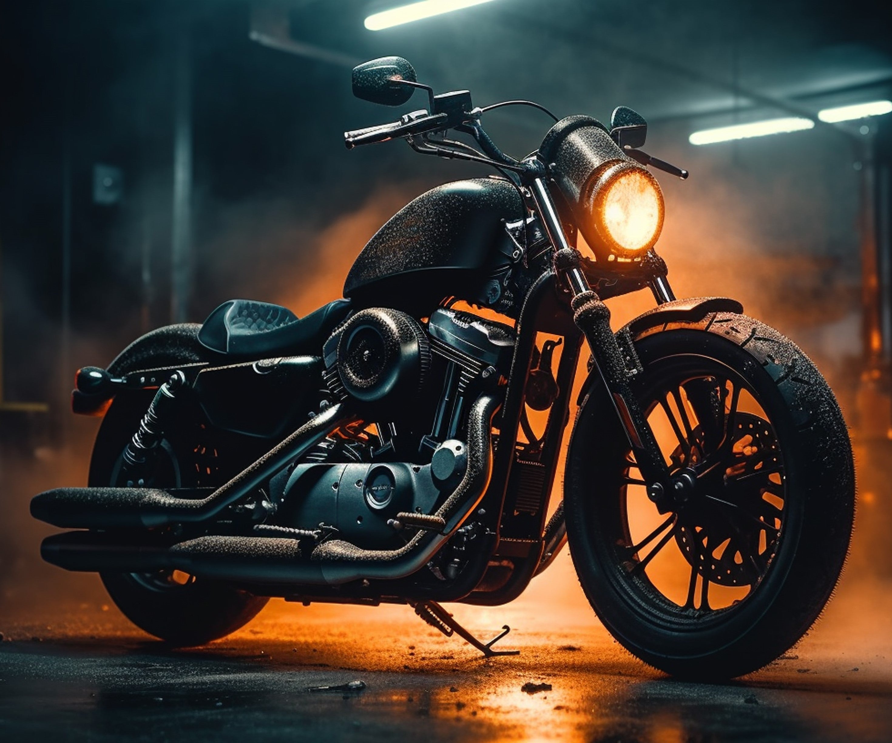 Illuminated Wall Art - Harley D Fatboy 2 - Illuminart