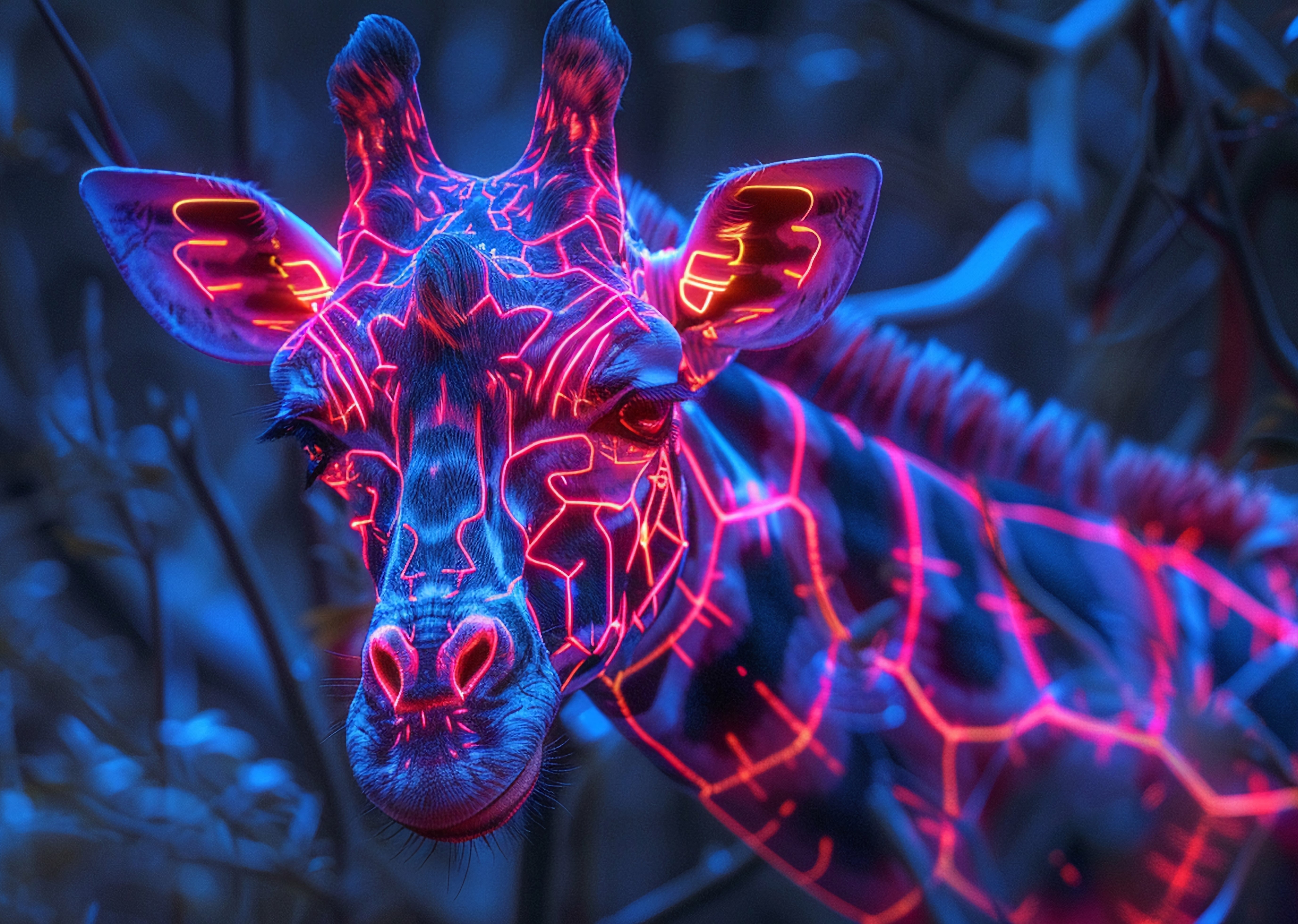 Illuminated Wall Art - Neon Giraffe - Illuminart