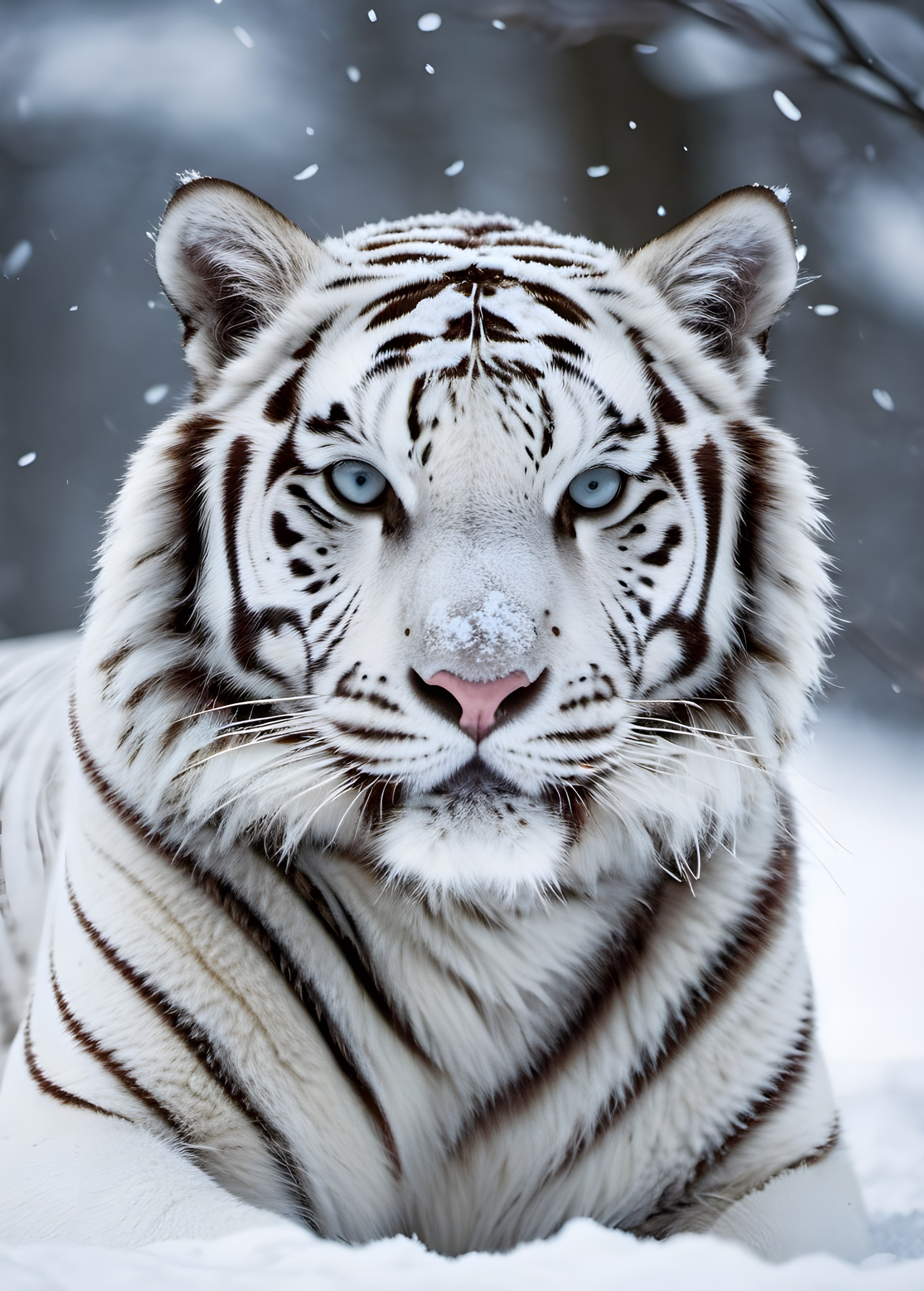 Illuminated Wall Art - Snow Tiger 1 - Illuminart