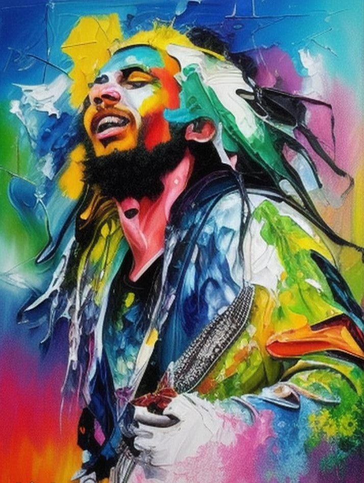 Illuminated Wall Art - Colourful Marley - Illuminart