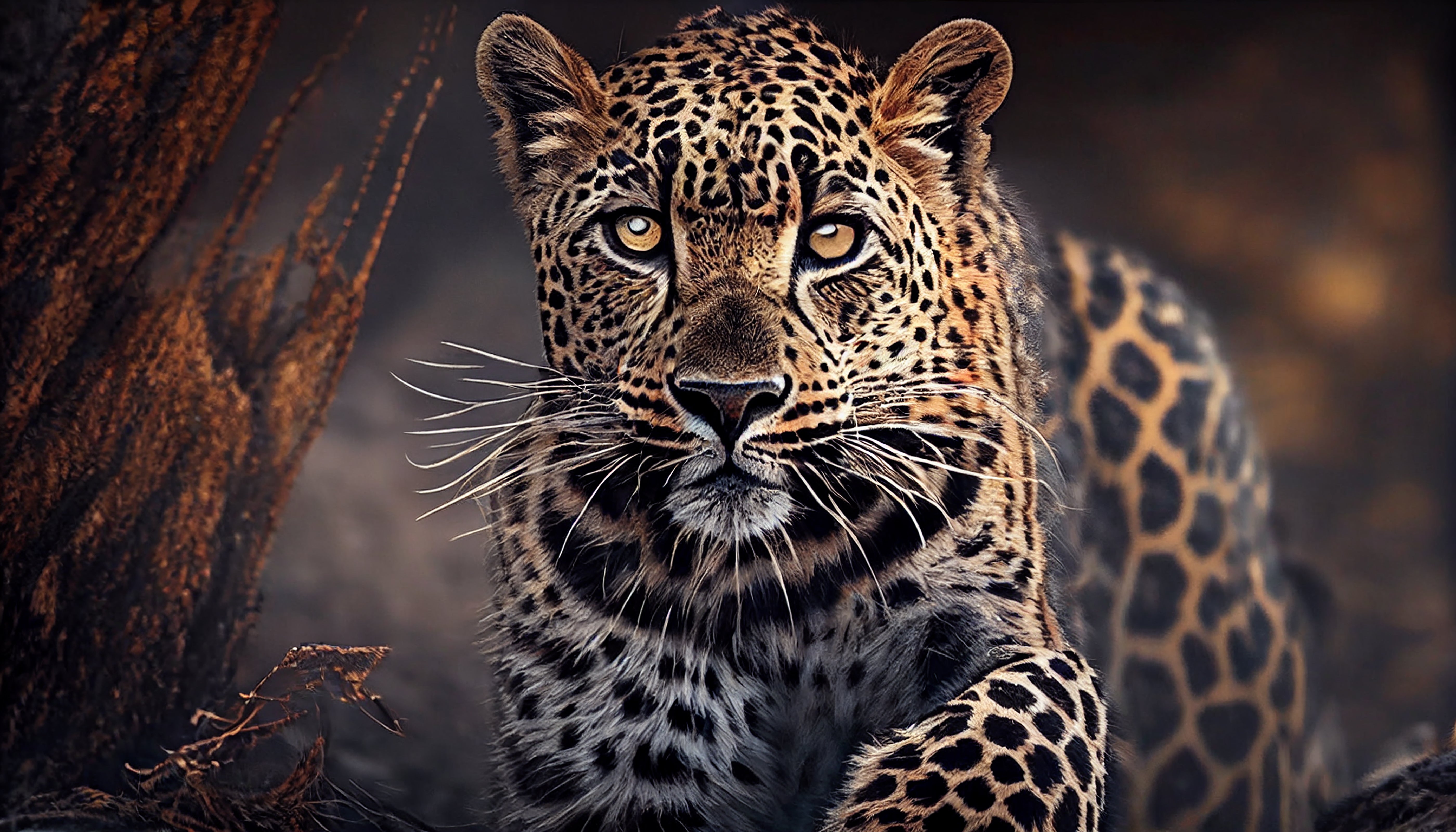 Illuminated Wall Art -Leopard in Woods - Illuminart