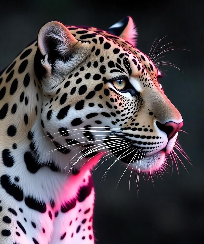 Illuminated Wall Art - Colourful Leopard 6