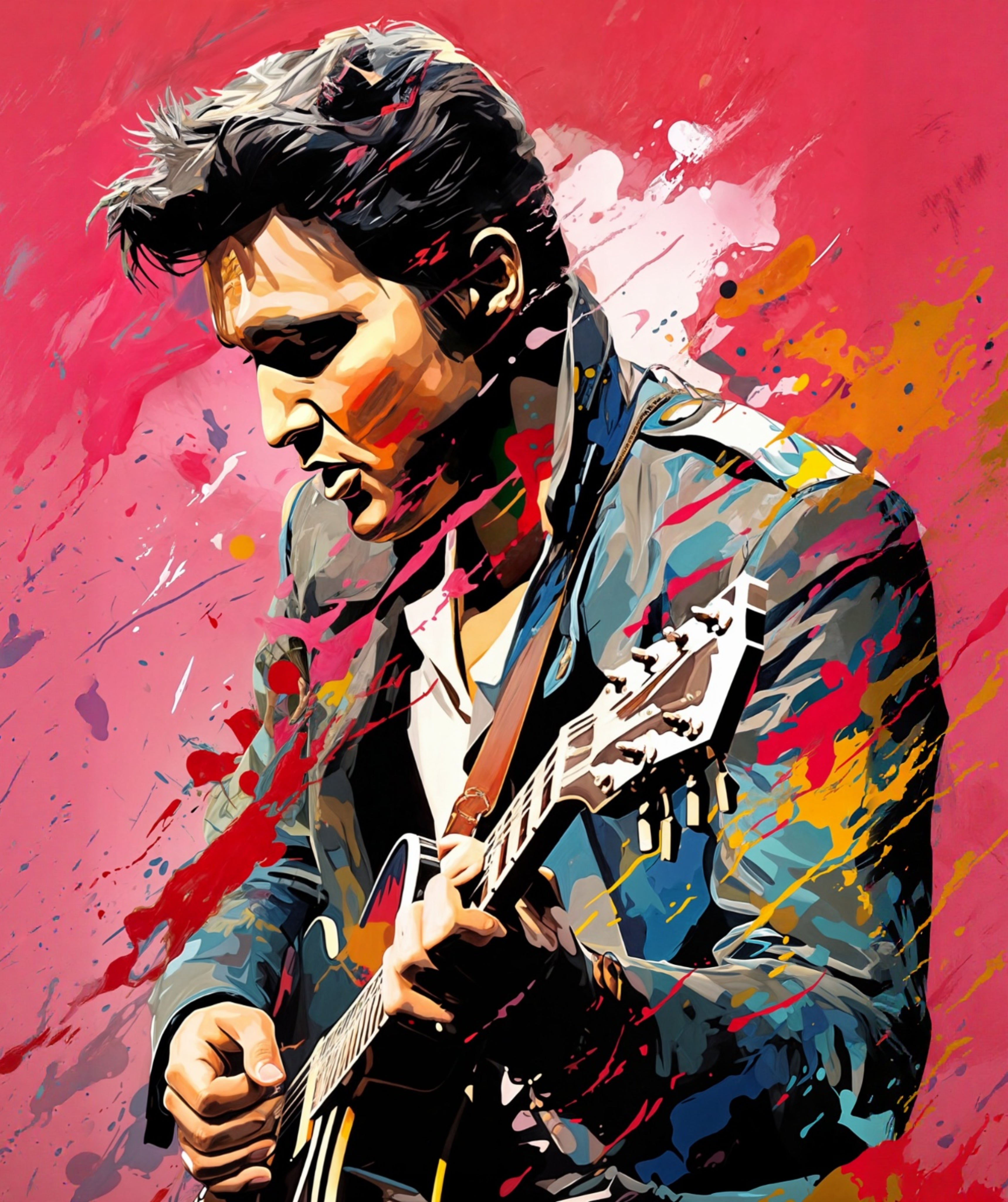 Illuminated Wall Art - Colourful Elvis