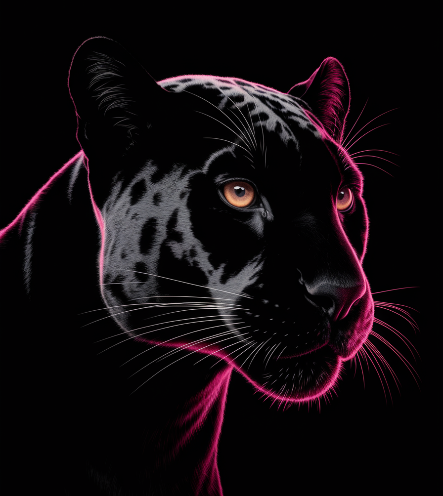 Illuminated Wall Art - Pink Glow Panther