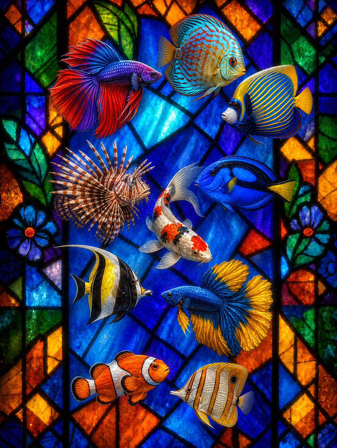 Illuminart Stained Glass Tropical Fish