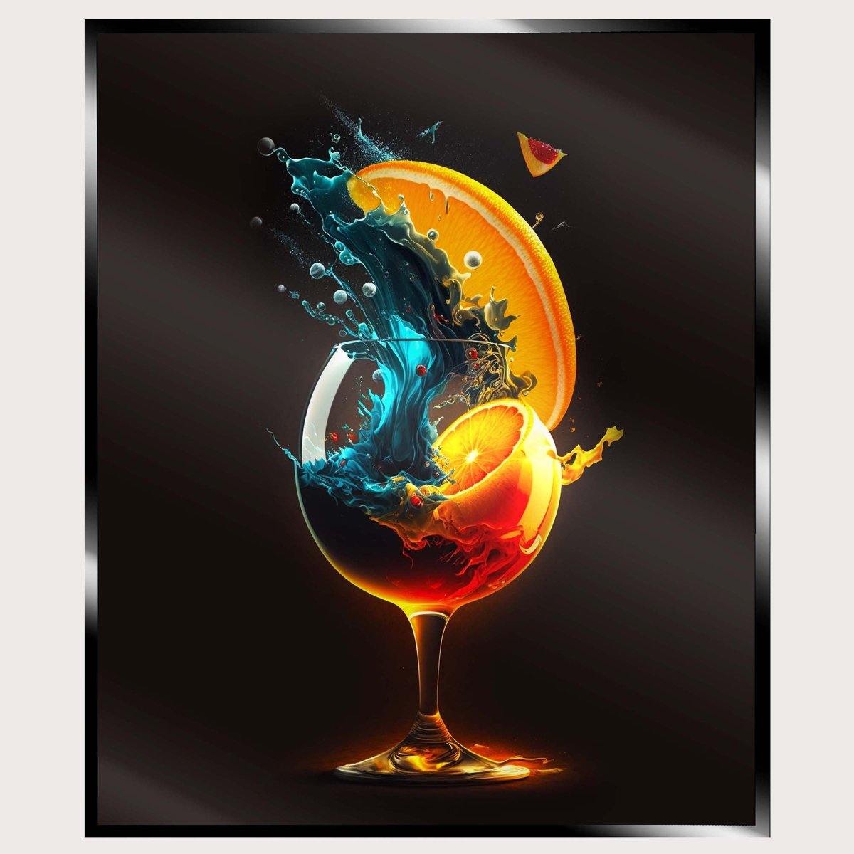 Illuminated Wall Art - Glass With Orange - madaboutneon