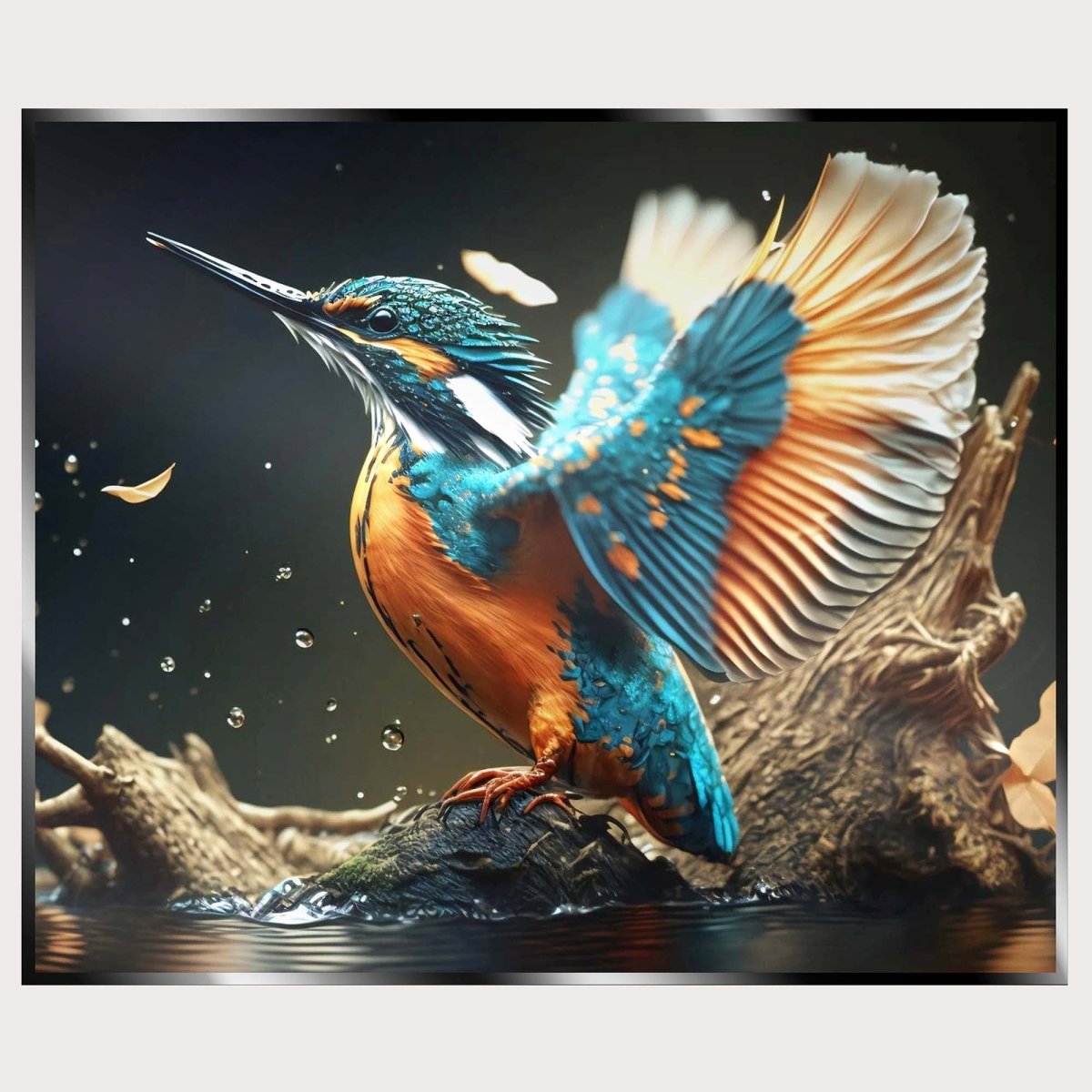 Illuminated Wall Art - Kingfisher in Flight - madaboutneon