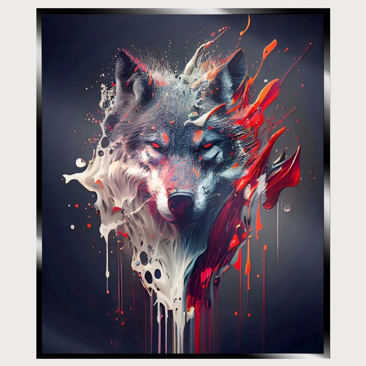 Illuminated Wall Art - Paint Splash Wolf - madaboutneon