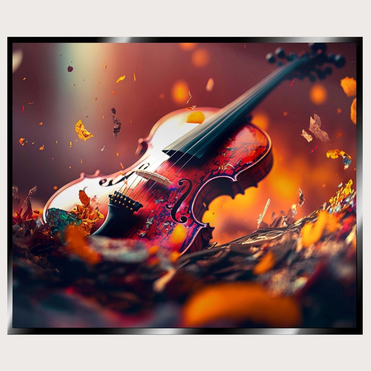 Illuminated Wall Art - Wooden Violin - madaboutneon