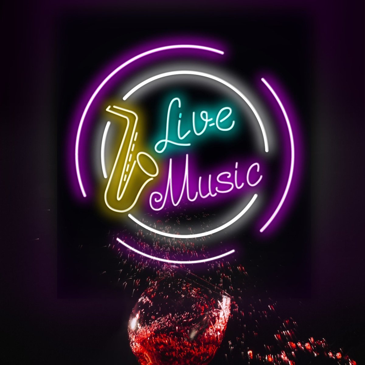 Personalised LED Neon Sign LIVE MUSIC 1 - madaboutneon