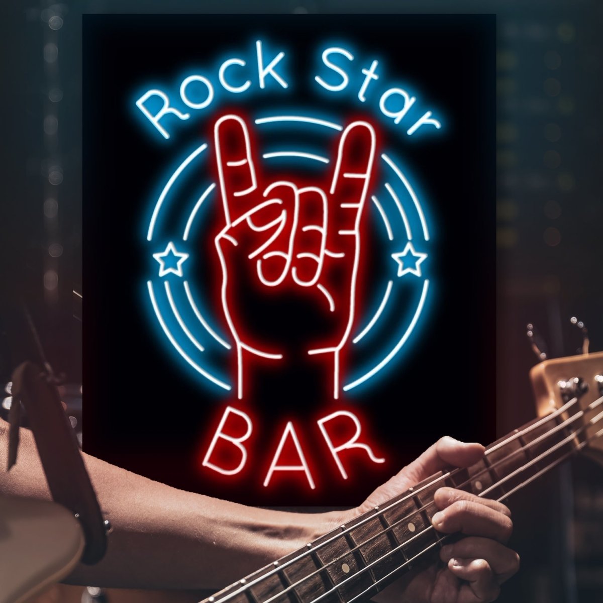 Personalised LED Neon Sign ROCKSTAR BAR - madaboutneon