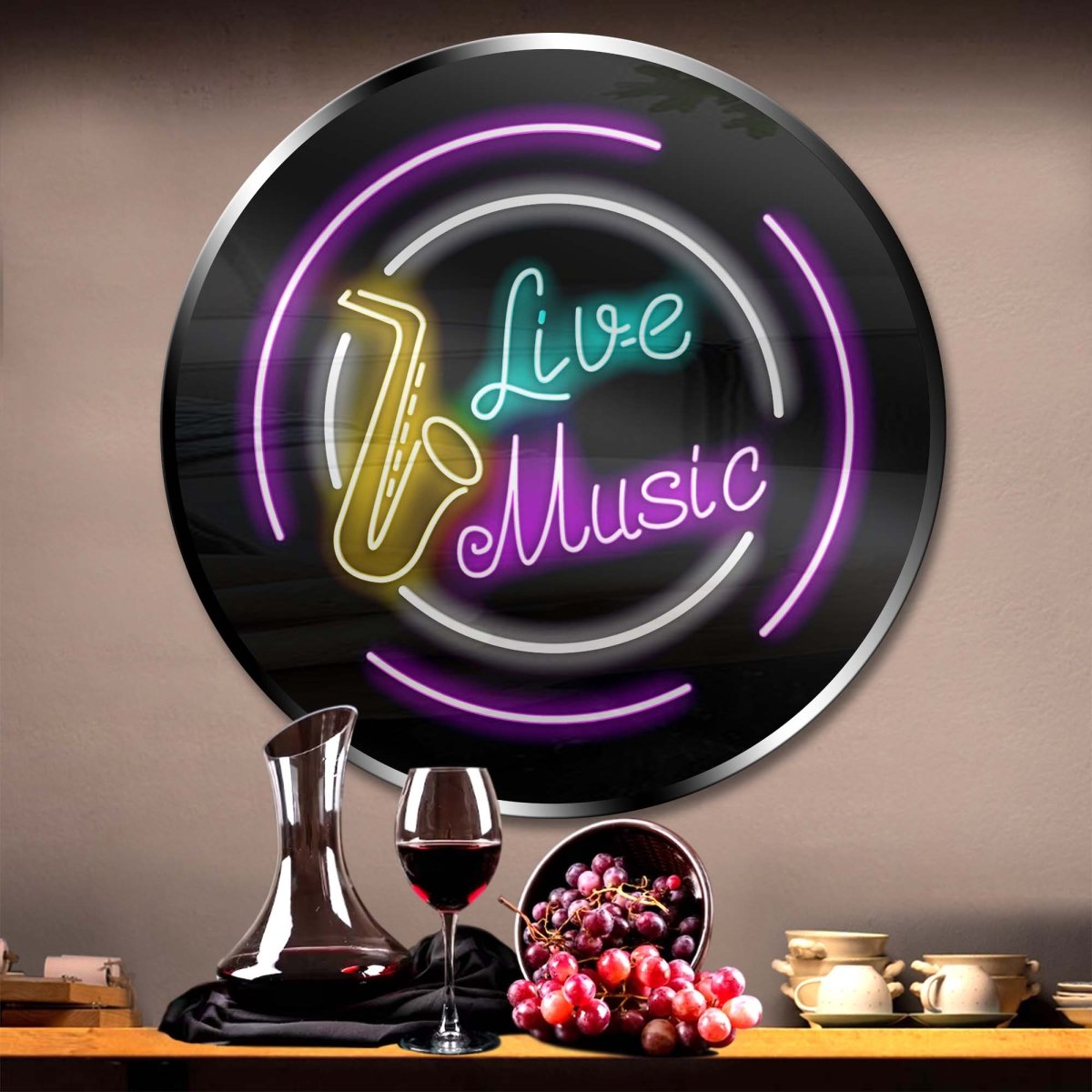 Personalised LED Neon Sign LIVE MUSIC 1 - madaboutneon